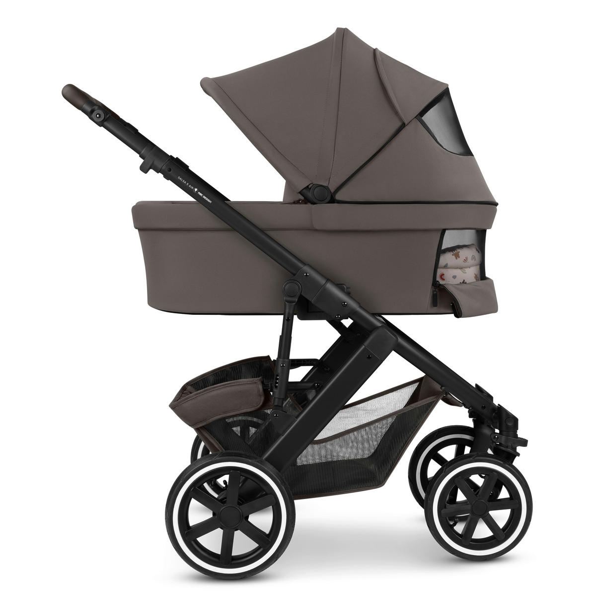 KINDERWAGENSET Salsa 5 Air Starter Set - Teddy  - Sandfarben/Schwarz, Basics, Textil/Metall (95,5/63/118cm) - ABC Design