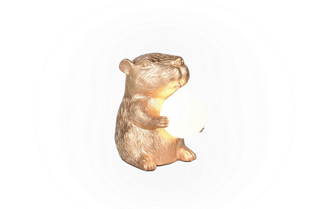 STOLNÁ LAMPA, G9, 23/25 cm  - biela/zlatá, Design, plast/sklo (23/25cm)