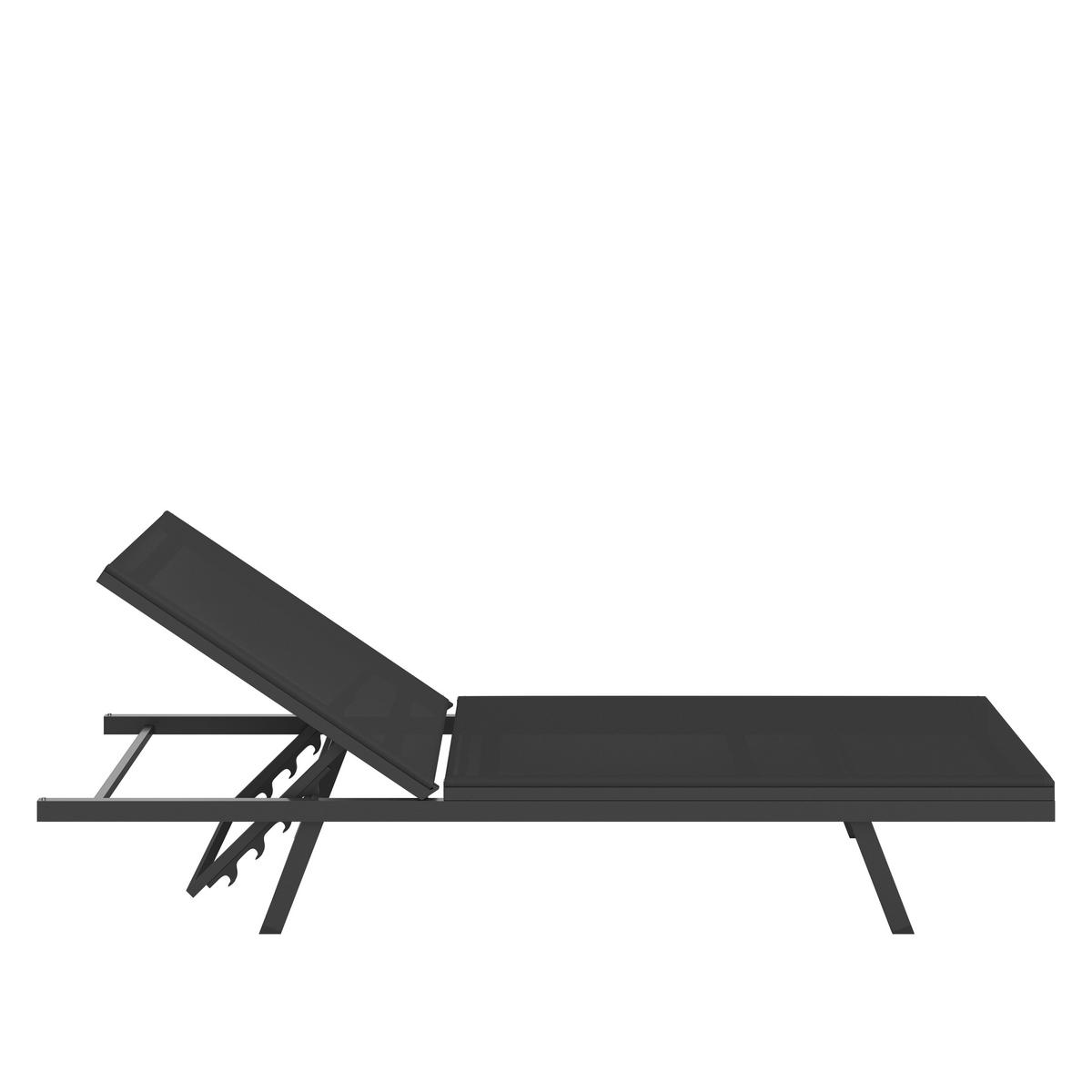 LEŽALJKA  crna  metal, tekstil      - crna, Basics, metal/tekstil (64/30/197cm) - Ambia Garden