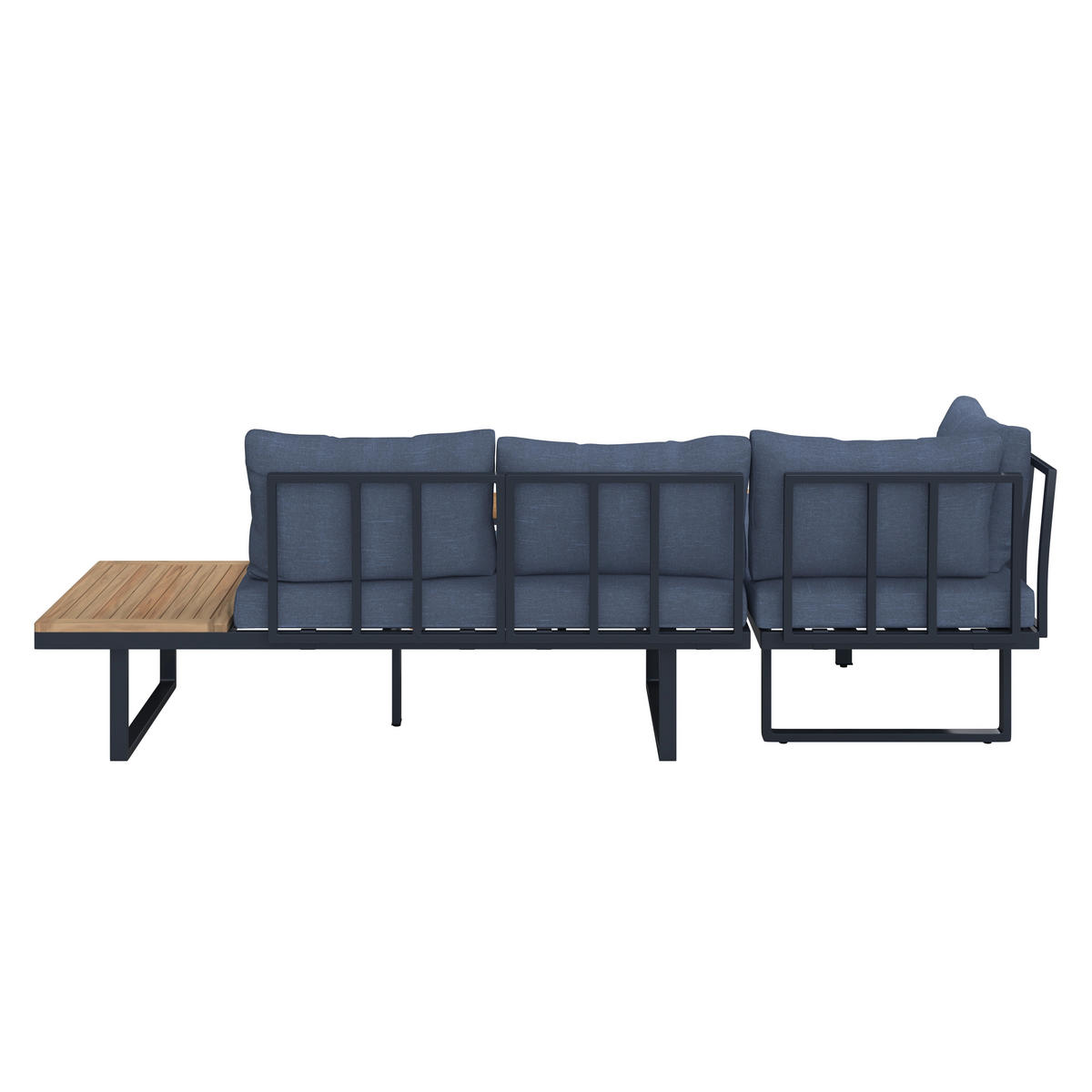 LOUNGEGARNITUR Teakholz Hartholz Aluminium, Edelstahl  - Teakfarben, MODERN, Holz/Metall (56/70/60cm) - Ambia Garden