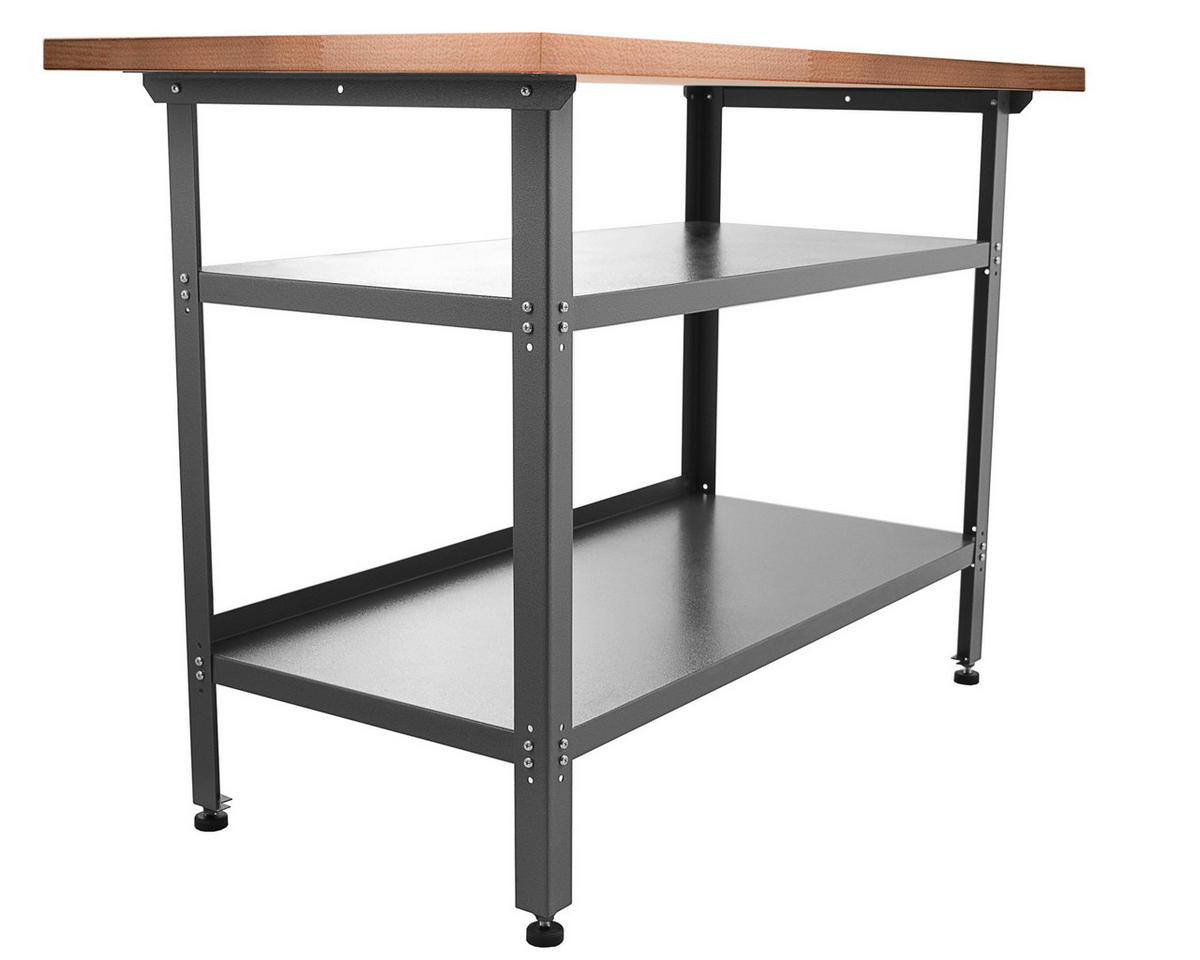 WERKBANKSET 240/205/60 cm  - Anthrazit/Grau, Basics, Holz/Metall (240/205/60cm)