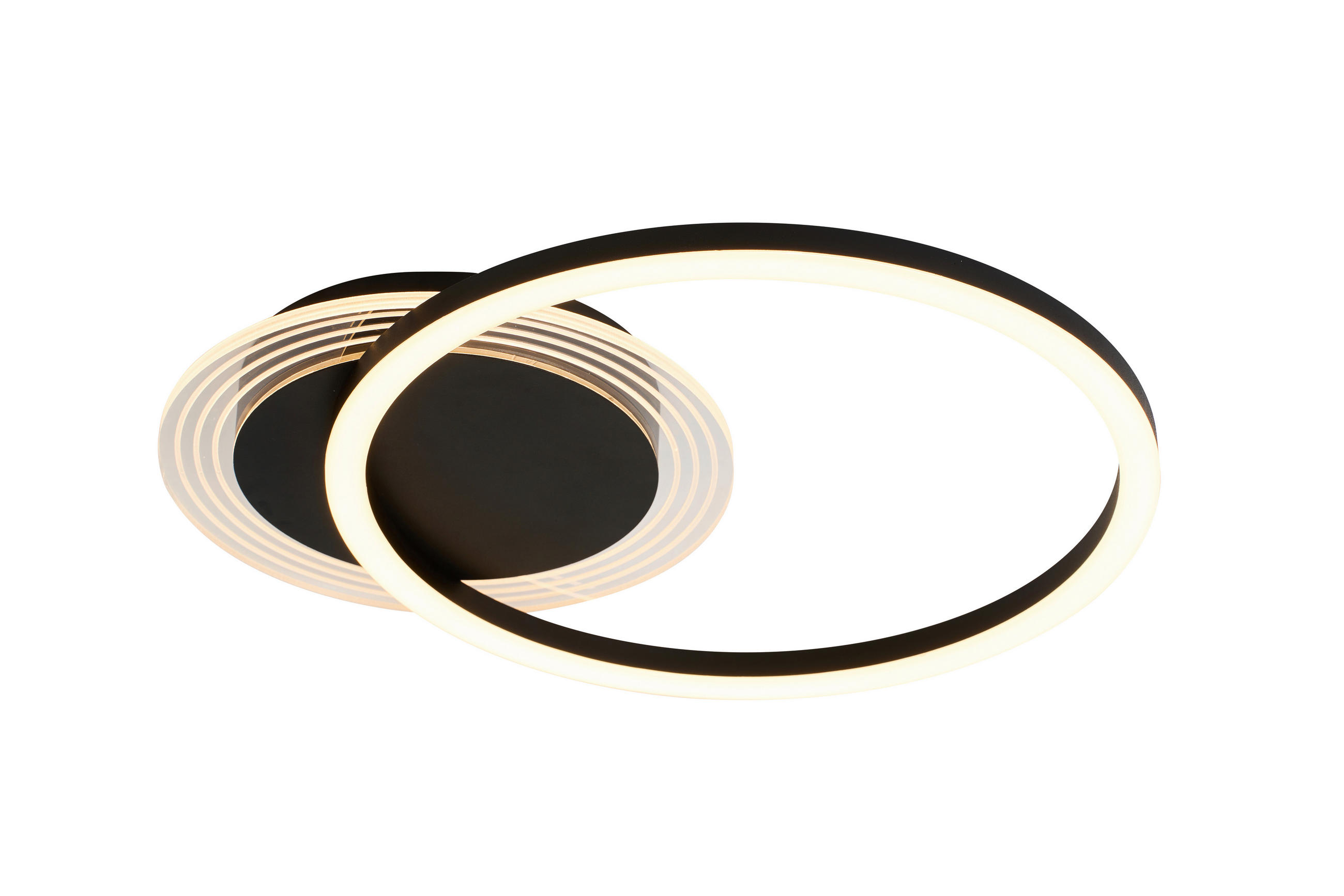 DECKENLEUCHTE Contour 33/40/5,5 cm  - Schwarz, Design, Kunststoff/Metall (33/40/5,5cm)