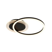 DECKENLEUCHTE Contour 33/40/5,5 cm  - Schwarz, Design, Kunststoff/Metall (33/40/5,5cm)