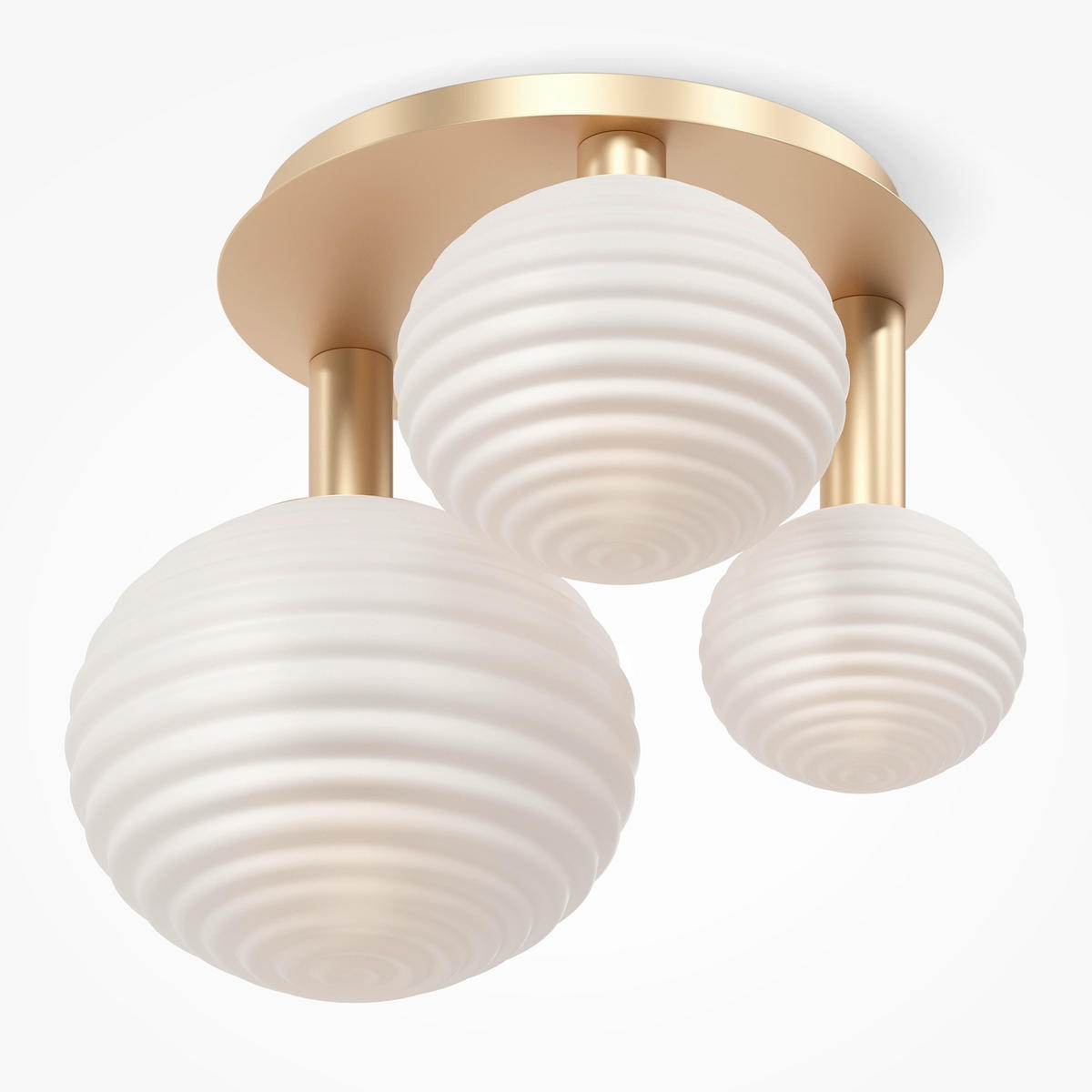 DECKENLEUCHTE    53,5/46/38,5 cm  - Weiss/Goldfarben, Design, Metall (53,5/46/38,5cm) - MAYTONI