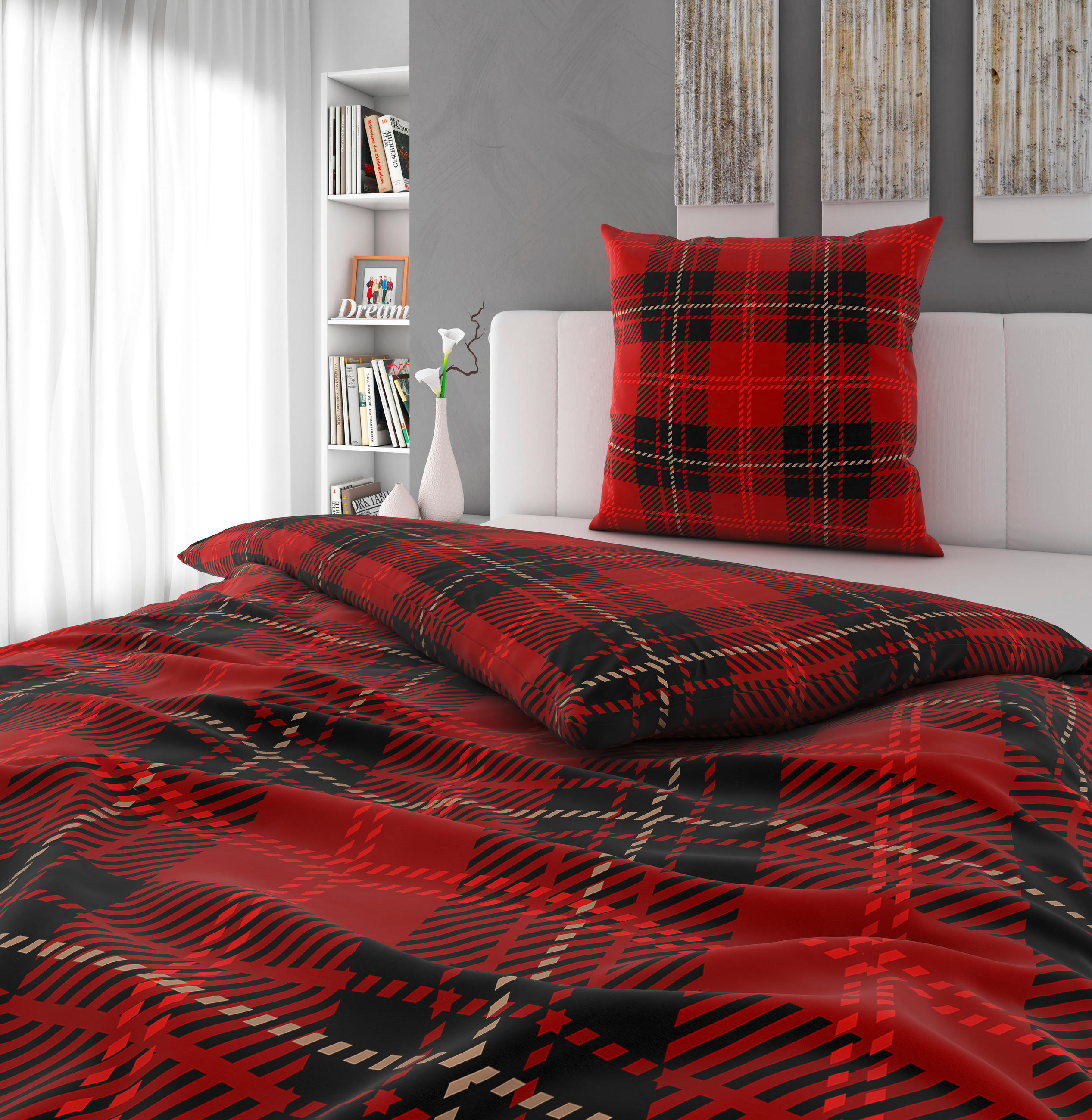 BETTWÄSCHE Flanell 155/220 cm  - Rot, Textil (155/220cm) - Esposa