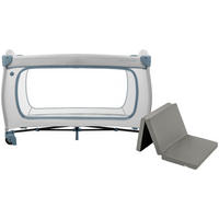 REISEBETT Sleep N Go Plus inkl. Sleeper Matratze Beige, Pastellblau  - Pastellblau/Beige, Basics, Kunststoff/Textil (69/82/125cm) - Hauck