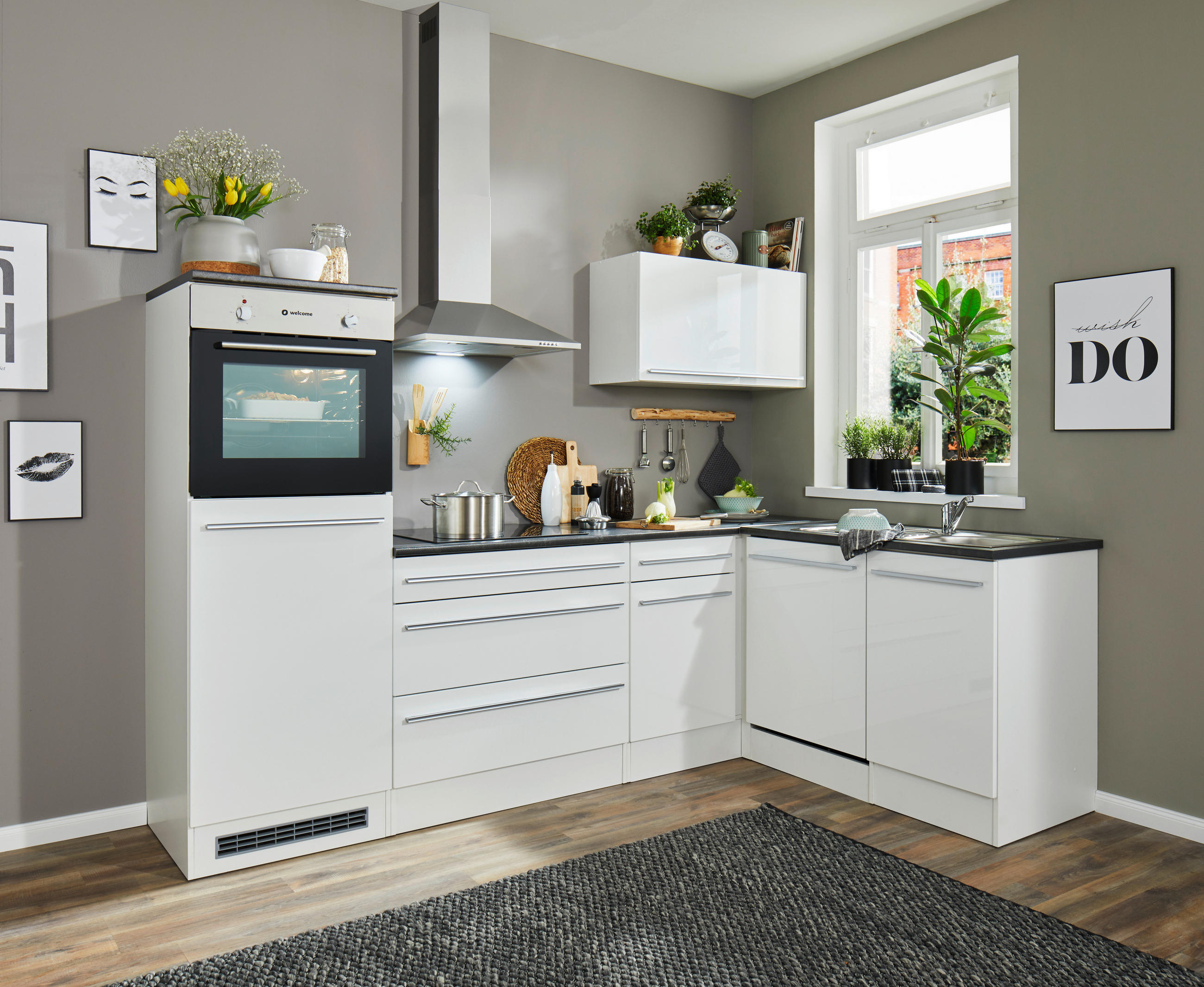 Eckküche Jazz 6 Weiß Mit E-Geräten