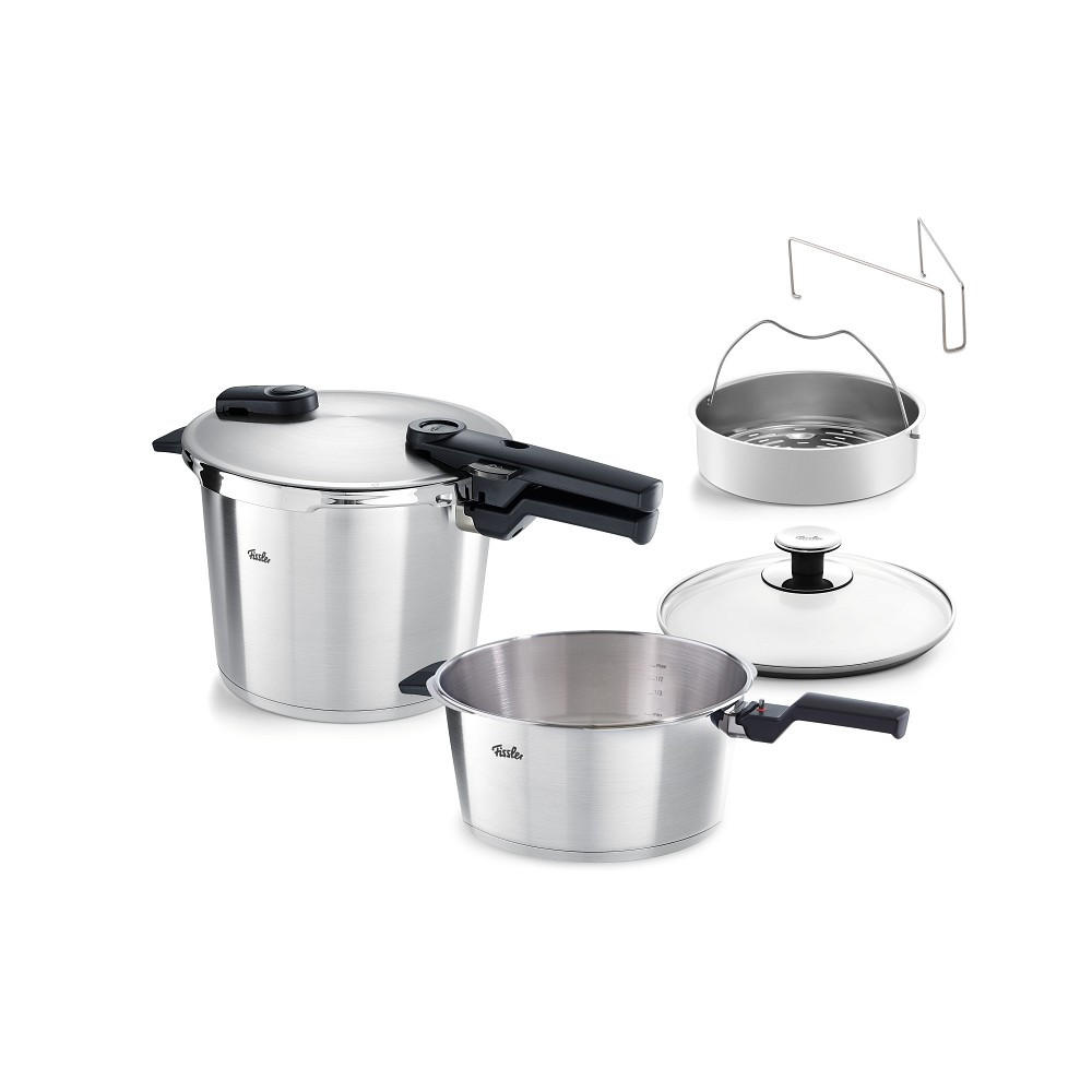 SCHNELLKOCHTOPFSET VITAQUICK® PREMIUM satiniert  - Edelstahlfarben, Basics, Metall (3,5 / 6,0l) - Fissler