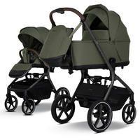 KOMBIKINDERWAGEN MAVI 2in1  - Anthrazit/Olivgrün, Trend, Textil/Metall (92/55/110.5cm) - My Junior