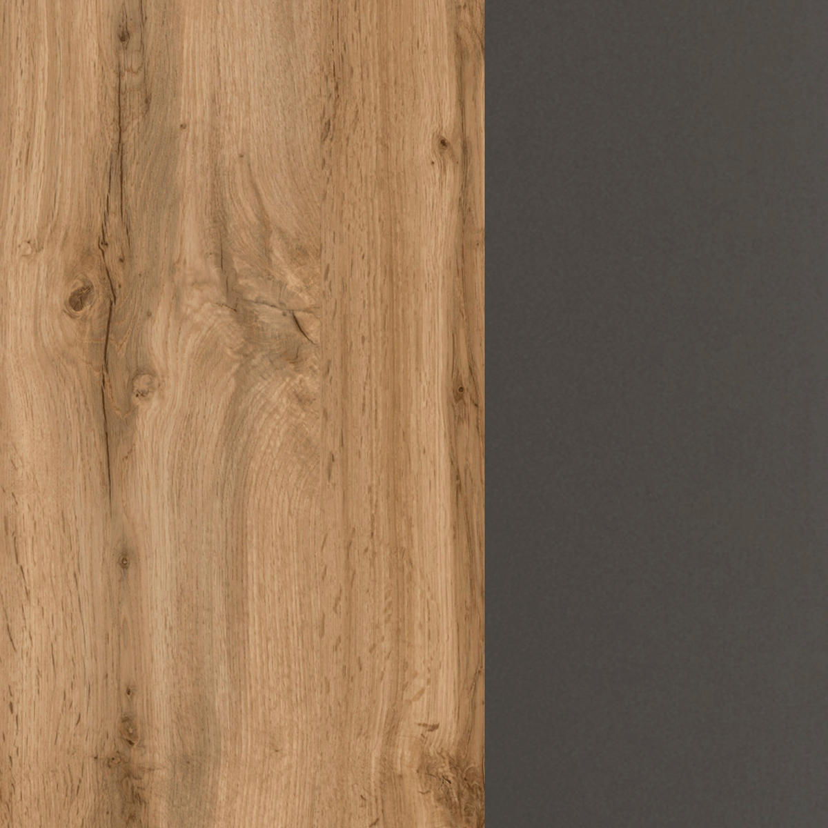 KÜCHENBLOCK 270 cm   in Graphitfarben, Eiche Wotan  - Chromfarben/Schieferfarben, MODERN, Holzwerkstoff/Metall (270cm) - Held