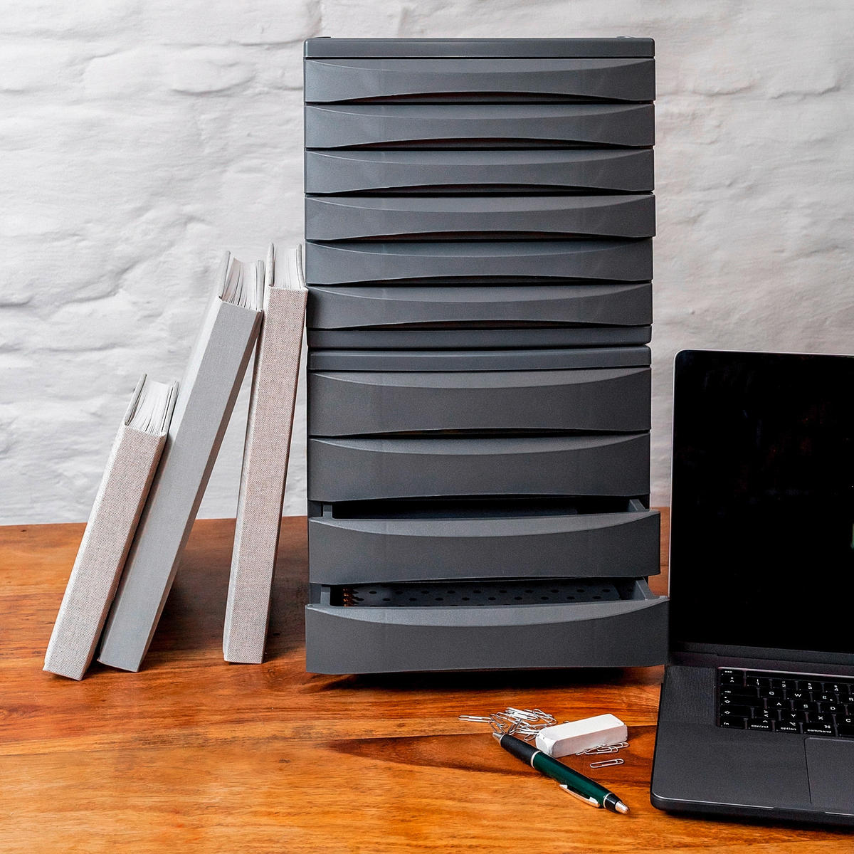 BRIEFABLAGE Anthrazit  - Anthrazit, Basics, Kunststoff (37/25/28cm) - Rotho