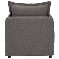HUSSEN-SESSEL in Flachgewebe, Bouclé Grau  - Schwarz/Grau, Trend, Textil/Metall (120/82/98cm) - Livetastic