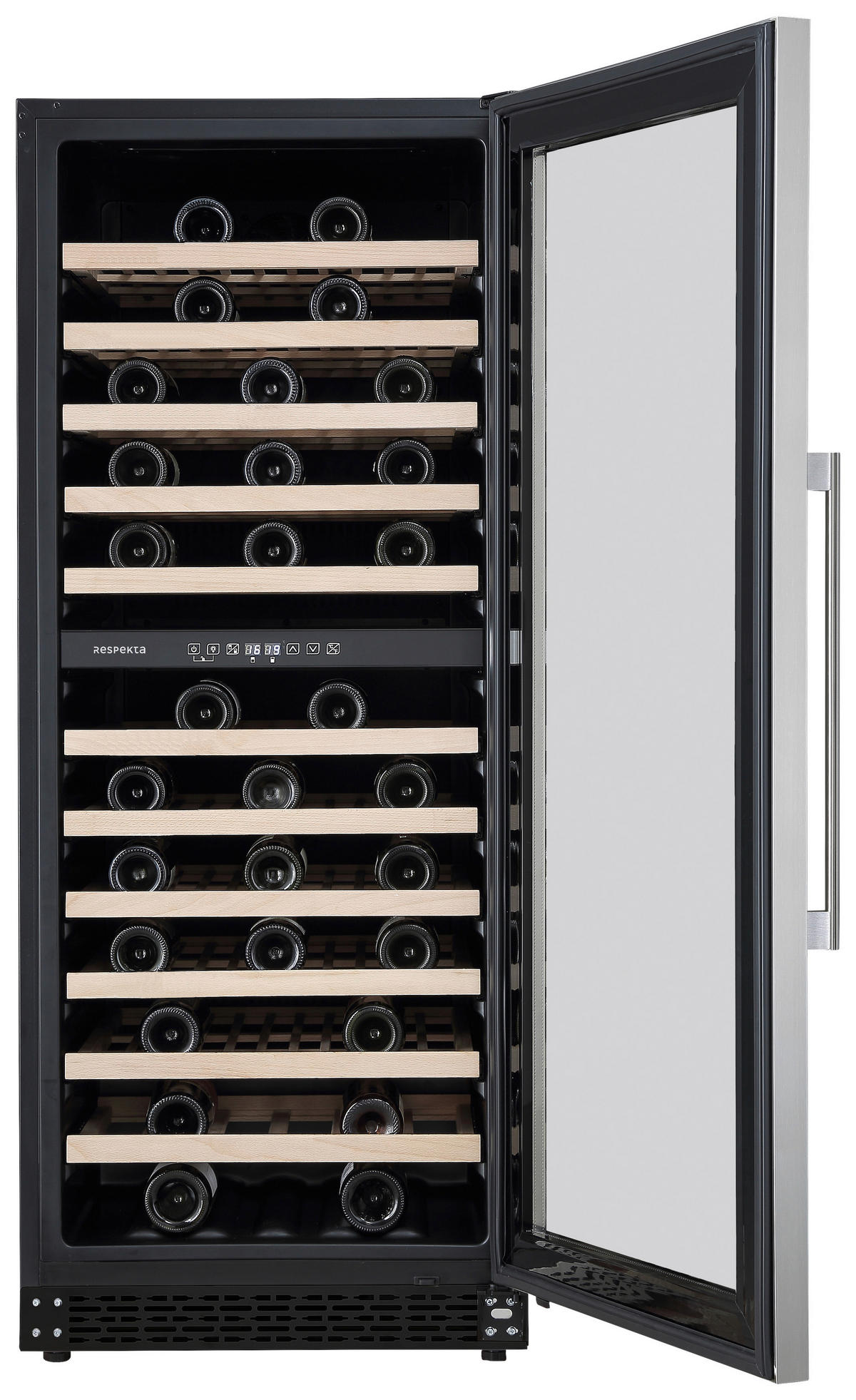WEINKÜHLSCHRANK WKS122-19  - Schwarz, Trend, Glas/Kunststoff (59,5/146 - 148/69cm) - Respekta
