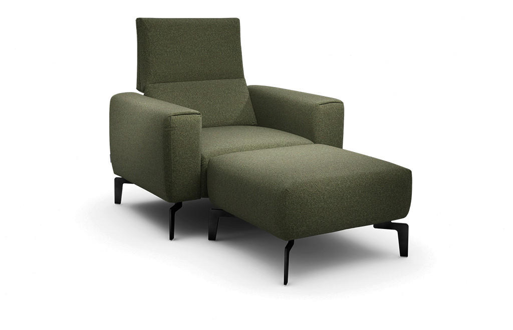 SESSELSET Chenille    - Waldgrün/Schwarz, Design, Textil/Metall (110/85/86-94cm) - SENSOO