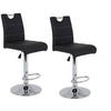 BARHOCKER-SET Lederlook Schwarz Stahl Sitzfläche 360° drehbar, mit Griff  - Chromfarben/Schwarz, MODERN, Textil/Metall (38/97-119/50cm) - MID.YOU
