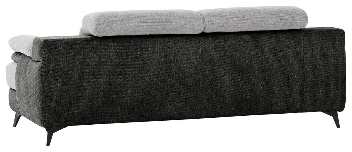 3-SITZER-SOFA in Chenille Graphitfarben, Silberfarben  - Silberfarben/Schwarz, Design, Textil/Metall (225/80/104cm) - Livetastic