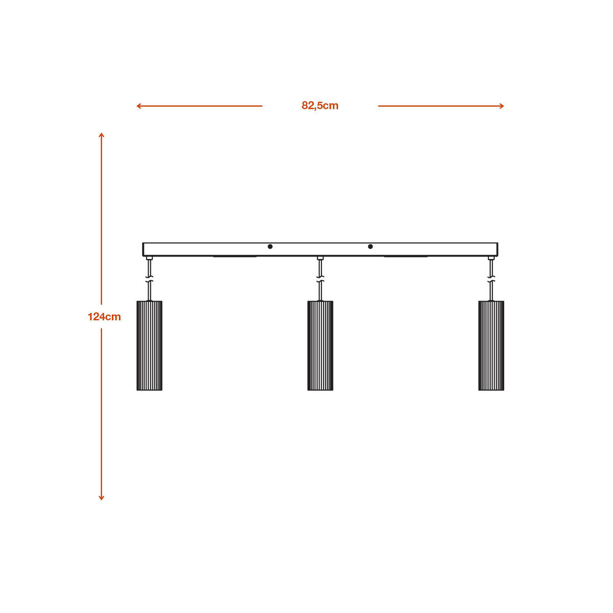 PENDELLEUCHTE 82,5/5,6/124 cm  - Schwarz, KONVENTIONELL, Metall (82,5/5,6/124cm) - Ledvance