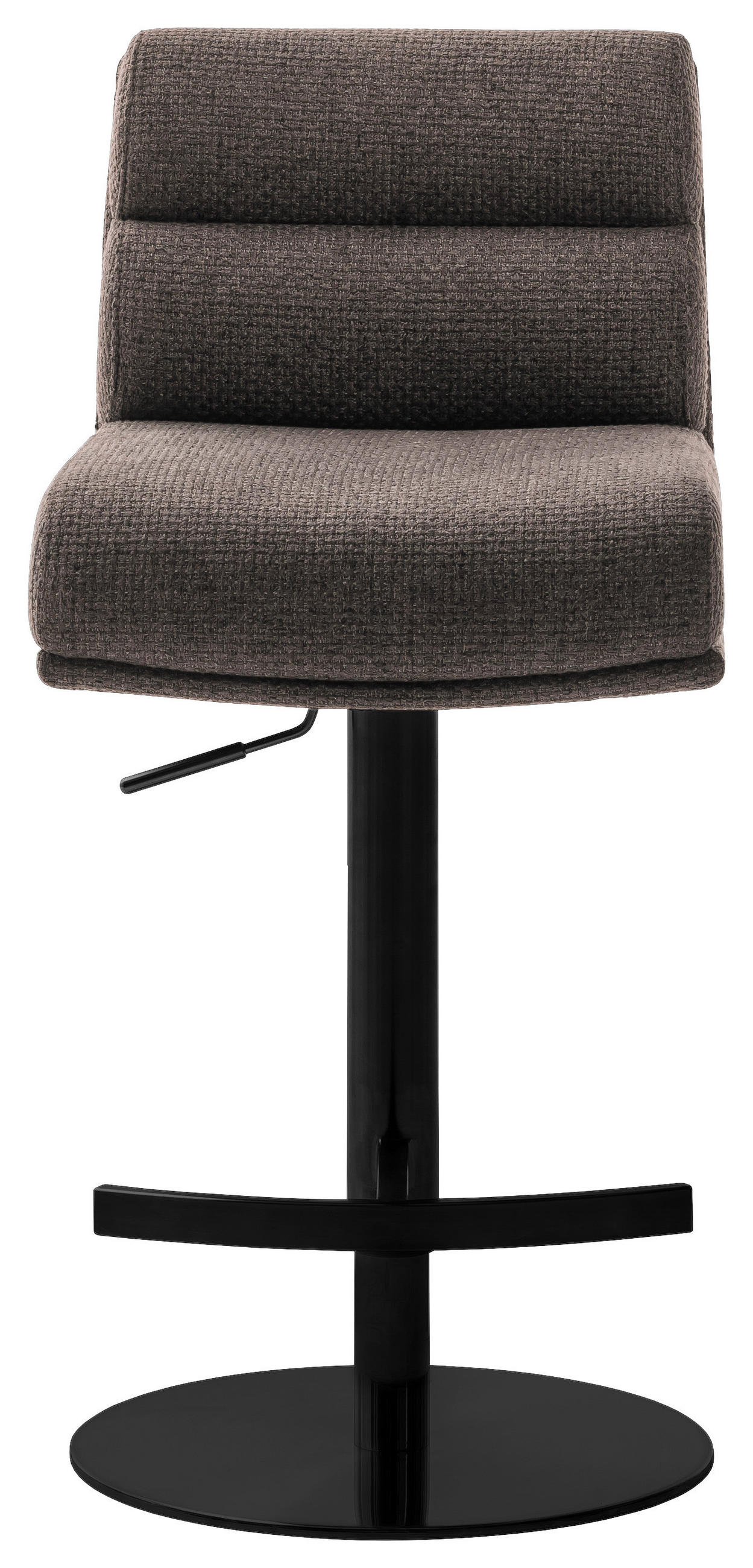 BARHOCKER in Metall, Textil Schwarz, Cappuccino  - Schwarz/Cappuccino, Design, Textil/Metall (43/84/52cm) - Dieter Knoll