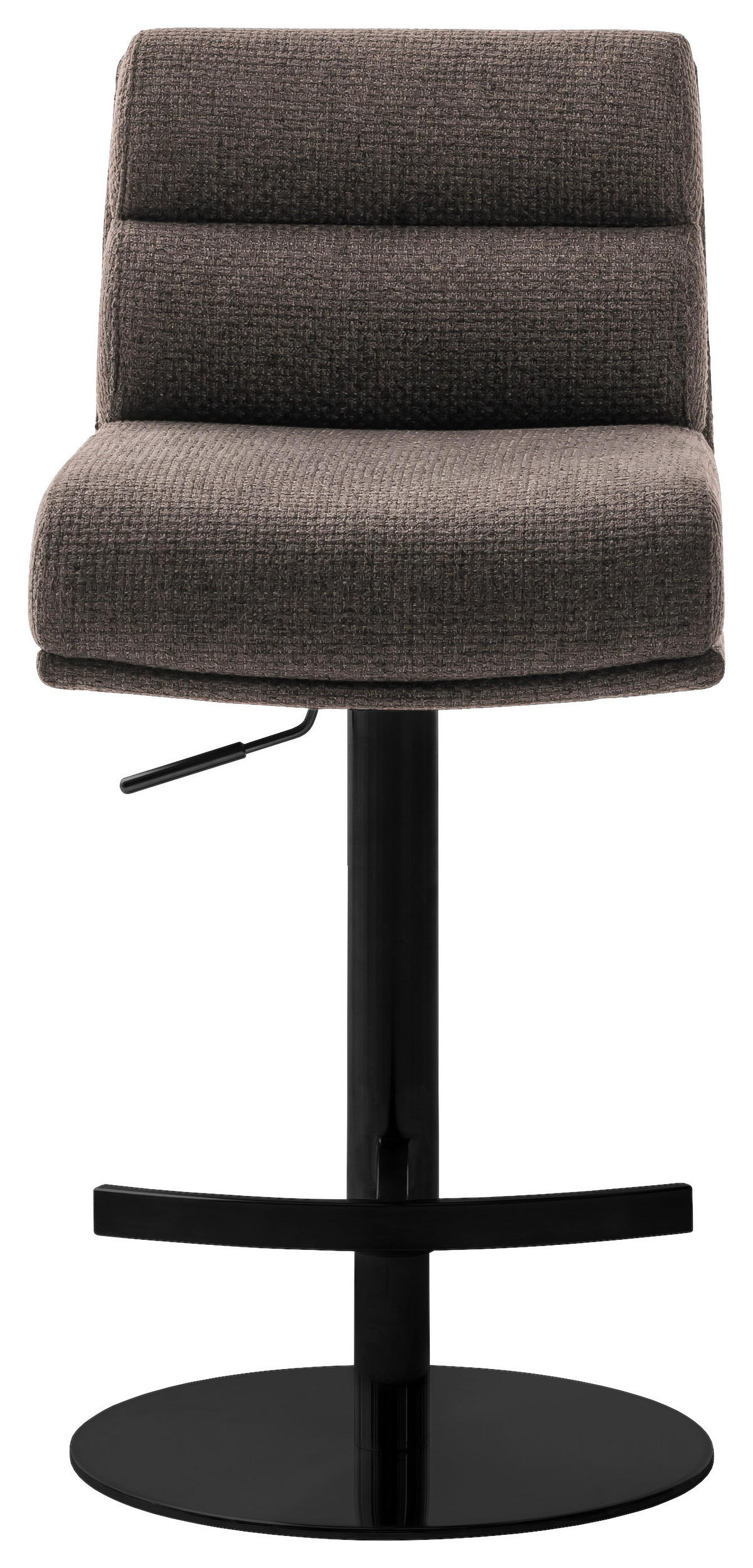 BARHOCKER in Metall, Textil Schwarz, Cappuccino  - Schwarz/Cappuccino, Design, Textil/Metall (43/84/52cm) - Dieter Knoll