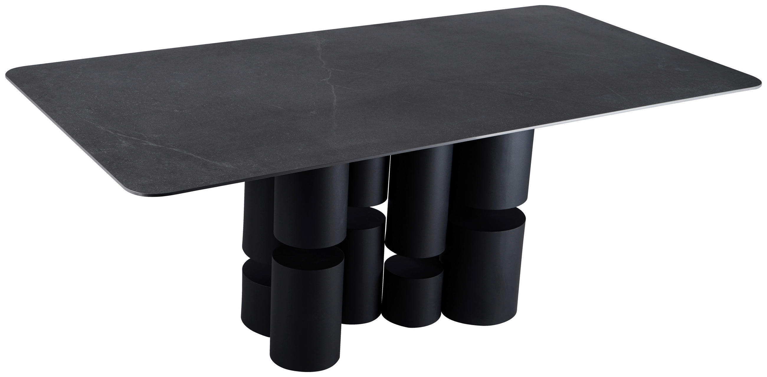 ESSTISCH 200/100/76 cm Nachbildung  Metall, Keramik, Holzwerkstoff rechteckig Dunkelgrau  - Dunkelgrau/Schwarz, Design, Keramik/Holzwerkstoff (200/100/76cm) - Belluti