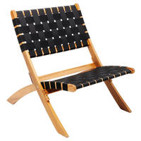 KLAPPSTUHL Textilgeflecht Akazie massiv Schwarz, Akaziefarben  - Schwarz/Akaziefarben, Trend, Holz/Textil (78/72,5/60cm) - Kare-Design