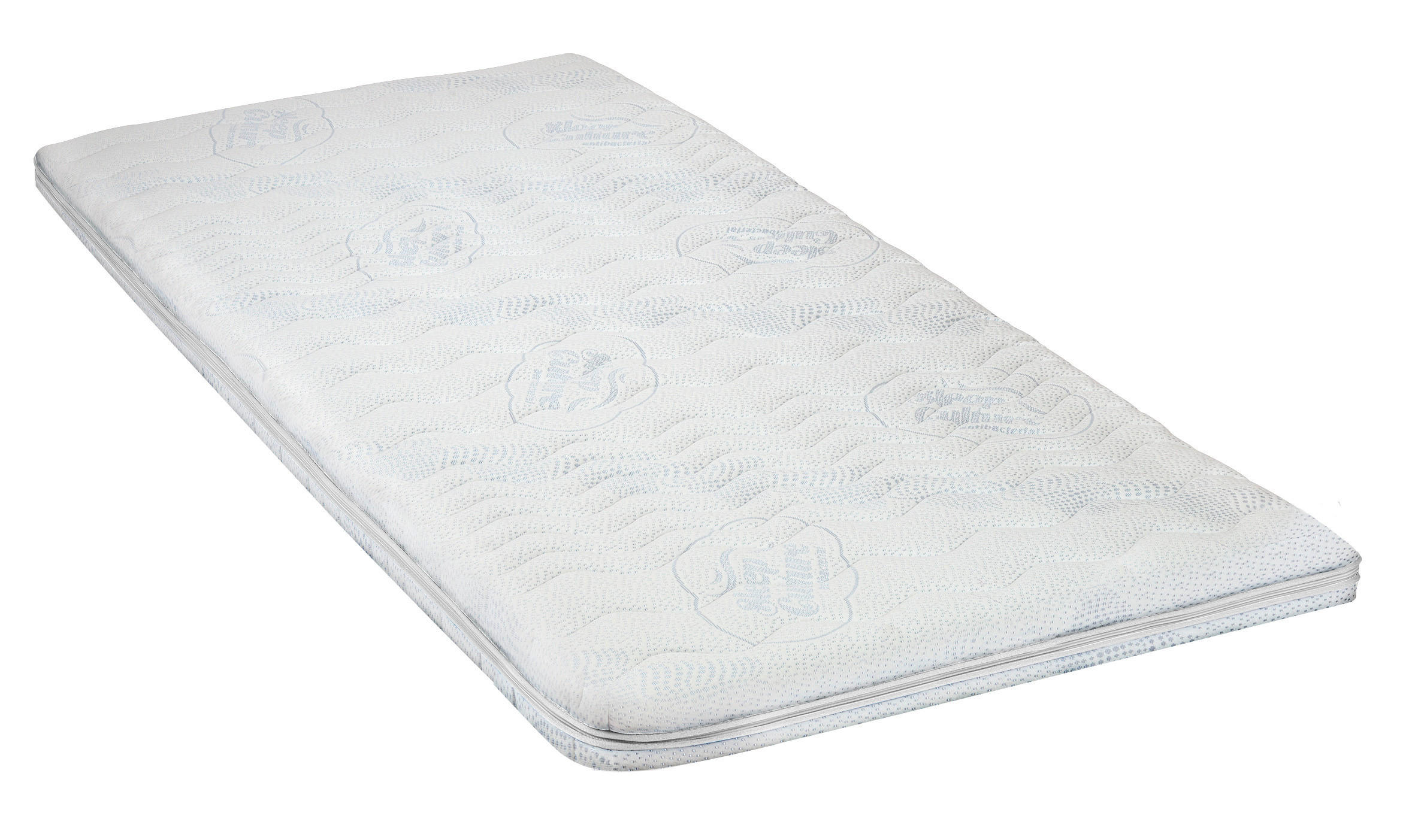 VRCHNÍ MATRACE, 90/200 cm - bílá/světle modrá, Basics, textil (90/200cm) - Sleeptex