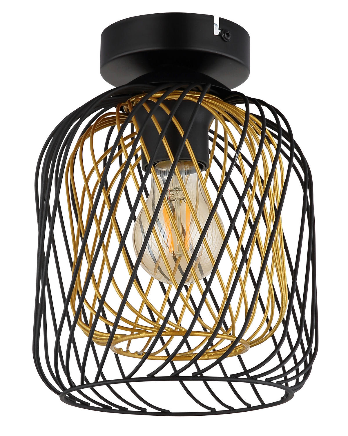 TAKLAMPA DICHTI 18/24,5 cm  - svart/guldfärgad, Basics, metall (18/24,5cm) - Globo