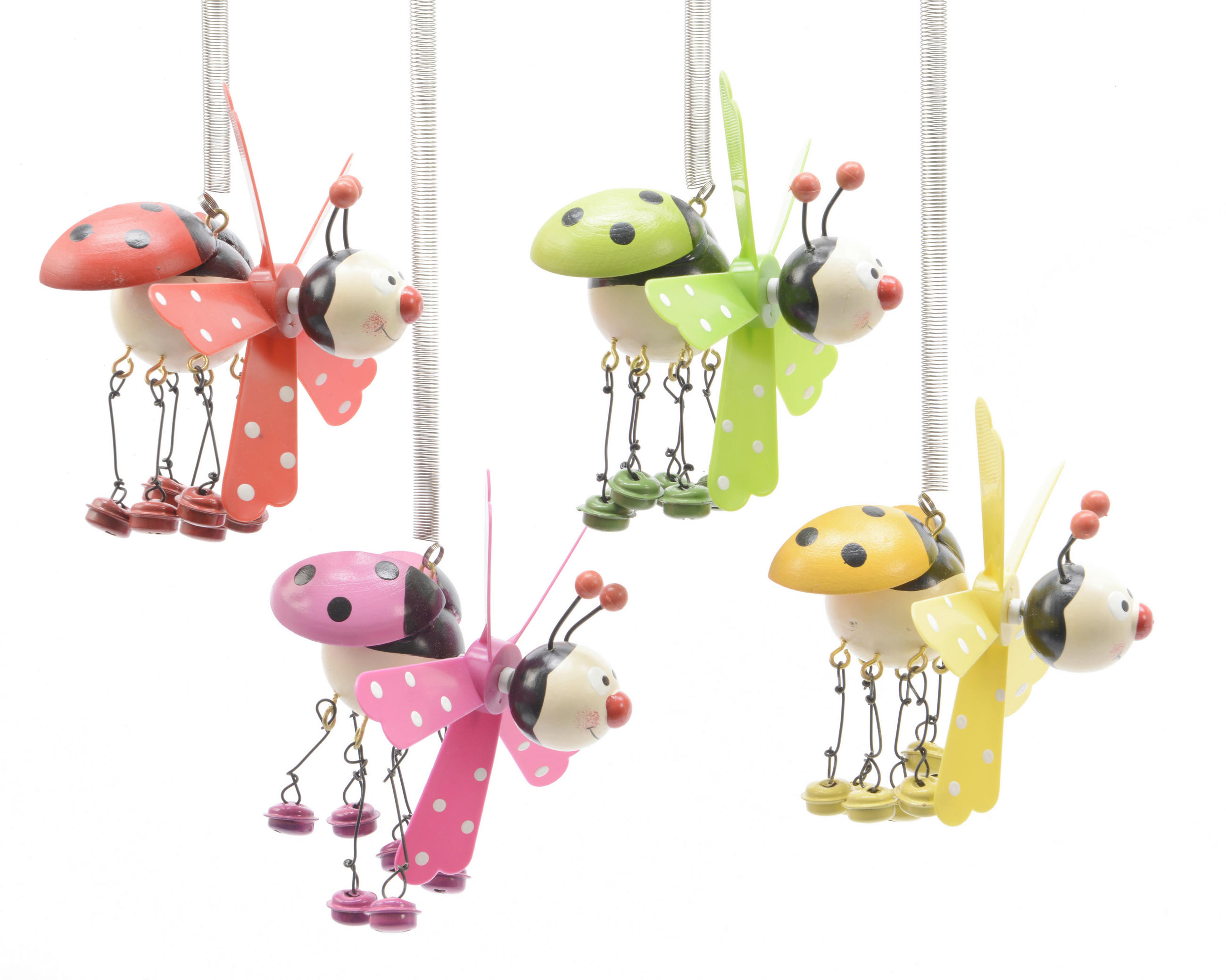 DEKOMARIENKÄFER - Pink/Gelb, LIFESTYLE, Holzwerkstoff (11/11/12cm)