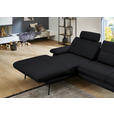 ECKSOFA in Echtleder Anthrazit  180/310 cm  - Anthrazit/Schwarz, Design, Leder/Metall (180/310cm) - Dieter Knoll