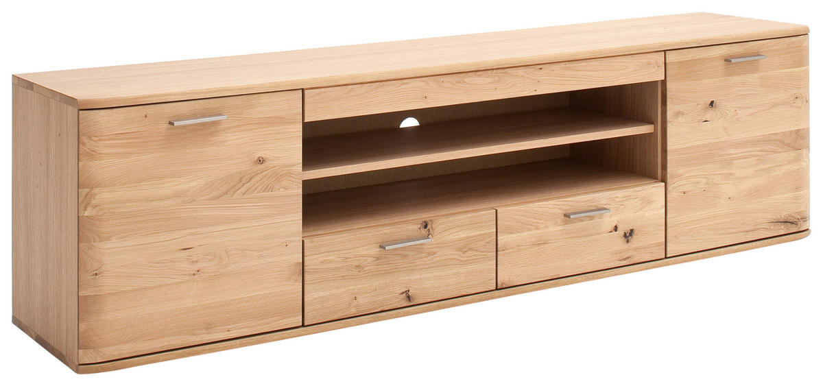 LOWBOARD  in 200/58/44 cm  - Nickelfarben, Natur, Holz/Holzwerkstoff (200/58/44cm)