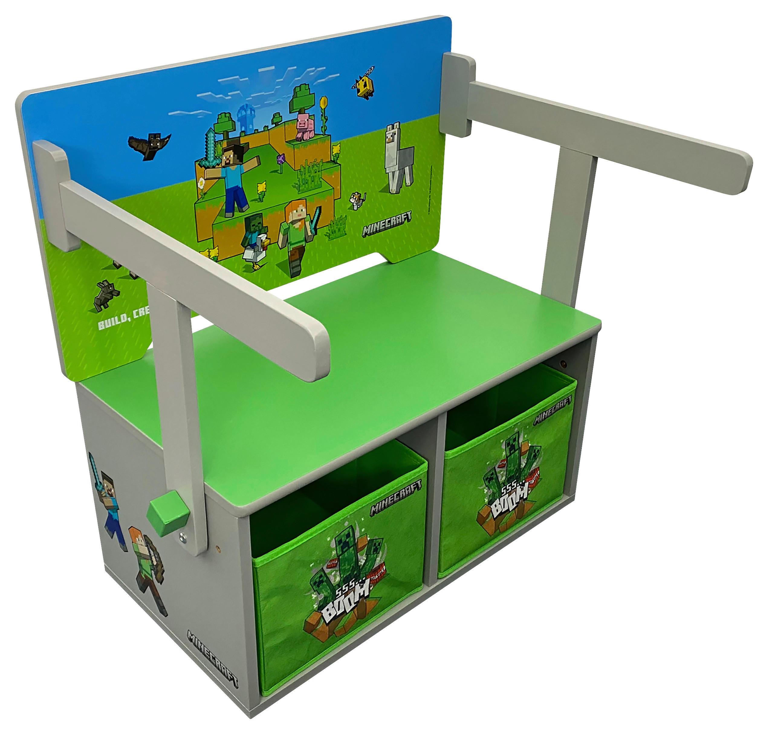 KINDERSITZBANK - Multicolor, MODERN, Holzwerkstoff/Textil (65,4/60/35cm) - Minecraft