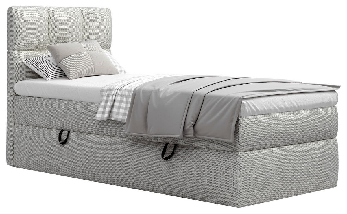 BOXBETT 90/200 cm  in Greige  - Greige/Schwarz, Modern, Holz/Holzwerkstoff (90/200cm) - MID.YOU