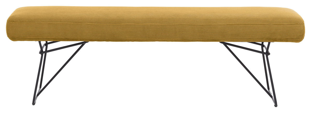 SITZBANK 160/85/45 cm Feincord Gelb, Grün Metall  - Gelb/Schwarz, Design, Textil/Metall (160/85/45cm) - Johann Jakob