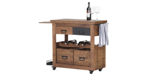 BARWAGEN BARNEY - Schwarz/Naturfarben, KONVENTIONELL, Holz/Holzwerkstoff (97/43/85cm) - Landscape