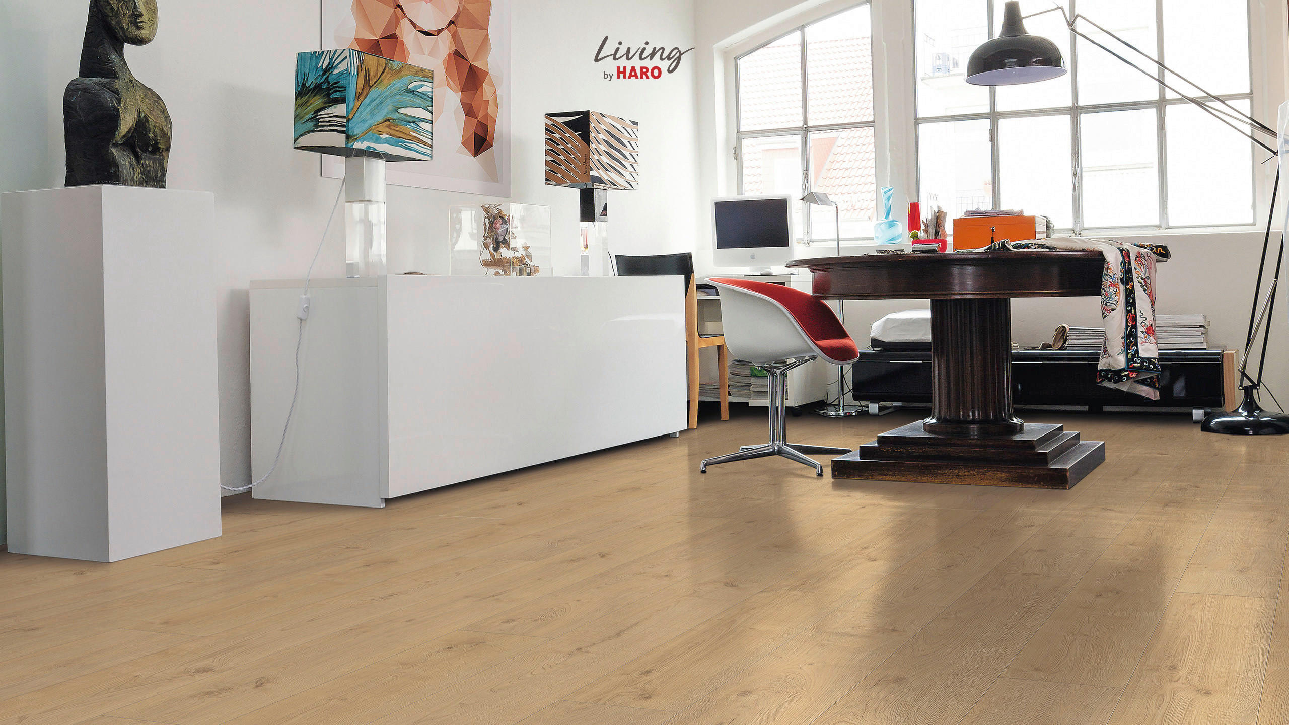 LAMINATBODEN  per  m² - Hellbraun/Eichefarben, Natur, Holzwerkstoff (220/24,3/0,8cm) - Living by HARO