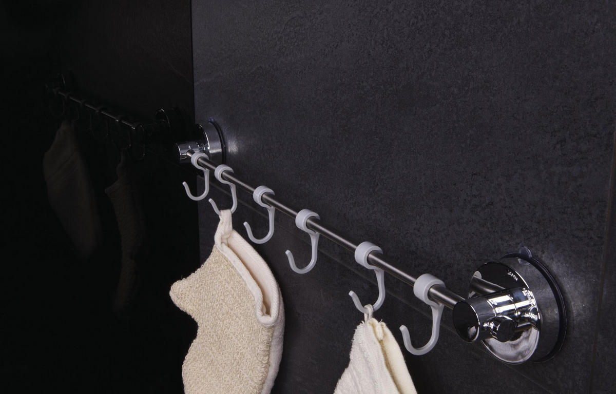 TYČ NA RUČNÍKY - barvy chromu, Basics, kov/plast (55,5/8,2/4,7cm) - Sadena