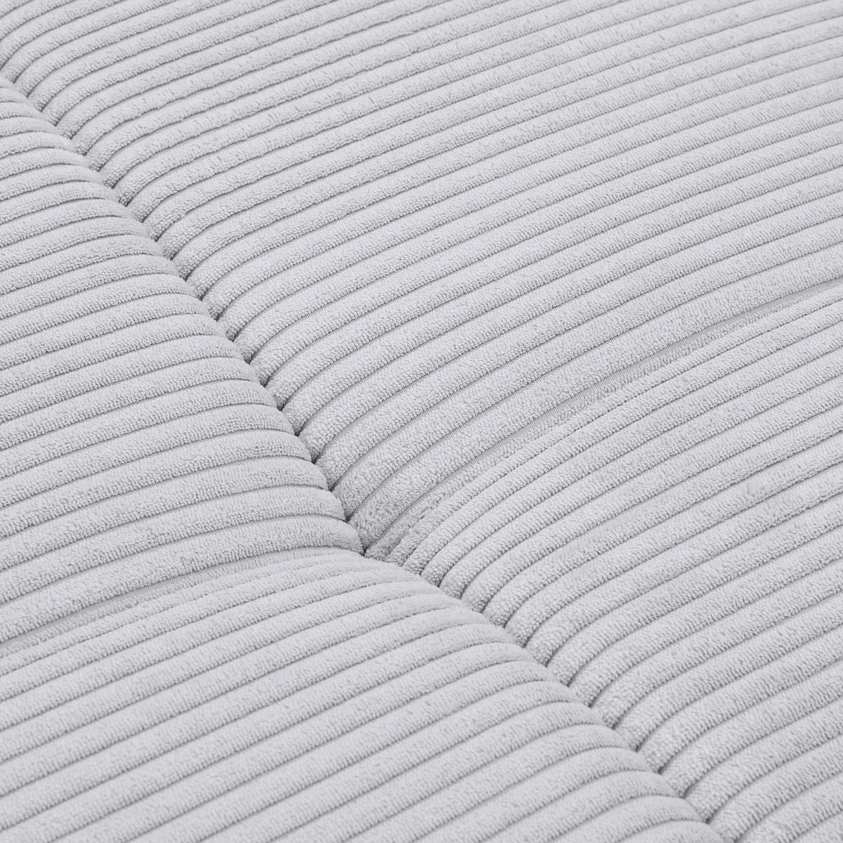 WOHNLANDSCHAFT Hellgrau Cord  - Chromfarben/Hellgrau, KONVENTIONELL, Kunststoff/Textil (180/376/180cm) - Carryhome