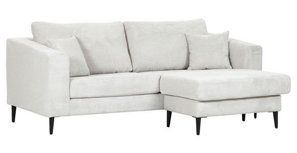 ECKSOFA Naturfarben Cord  - Schwarz/Naturfarben, KONVENTIONELL, Holz/Textil (212/155cm) - Carryhome