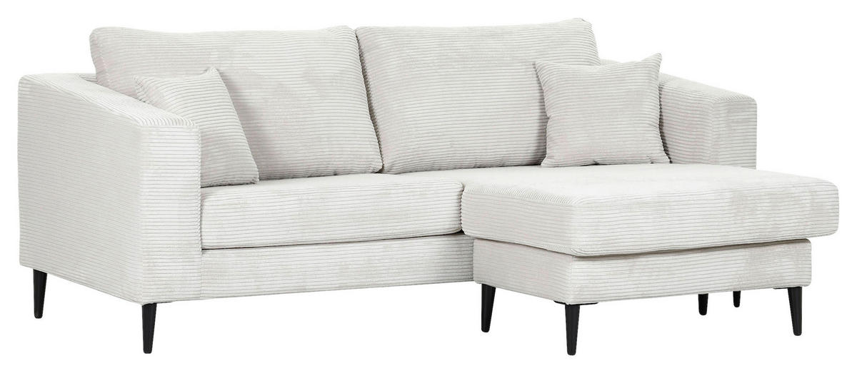 ECKSOFA in Cord Naturfarben  - Schwarz/Naturfarben, Konventionell, Holz/Textil (212/155cm) - Carryhome