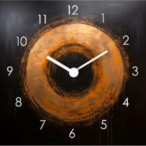 WANDUHR  Schwarz, Goldfarben  - Goldfarben/Schwarz, Basics, Glas (30/30/3,1cm) - Euroart