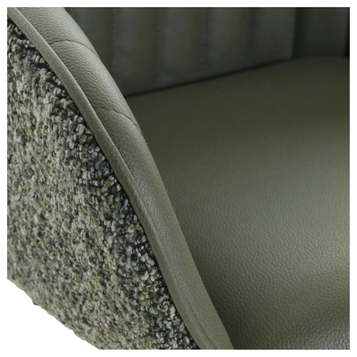 STOLIČKA S PODRÚČKAMI, ženilka, vzhľad kože, zelená, farba duba - zelená/farba duba, Konventionell, drevo/textil (60/83/65cm) - home24