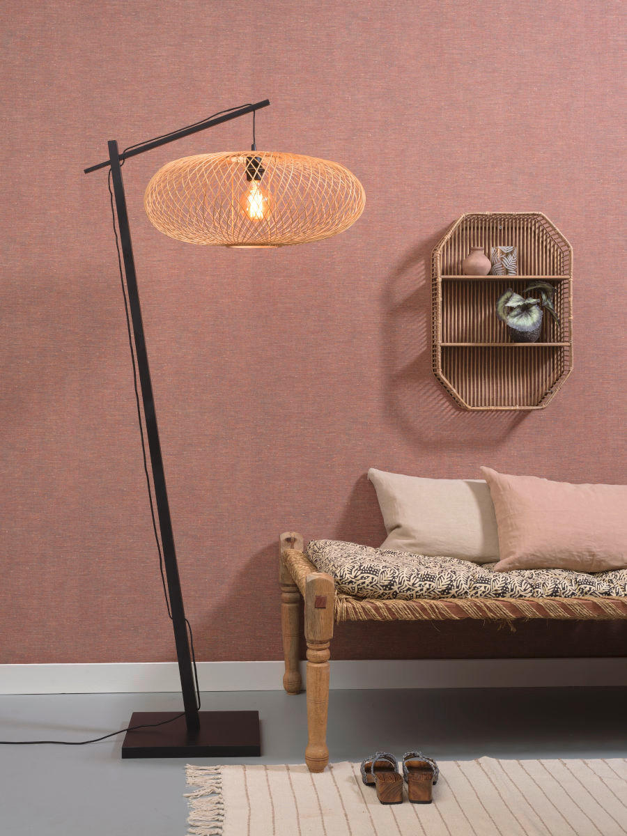 GOLVLAMPA GOOD&MOJO     - svart/naturfärgad, Trend (176/60/80cm) - Good & Mojo