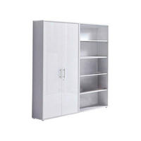 AKTENSCHRANK Grau, Weiß Hochglanz  - Weiß Hochglanz/Grau, MODERN, Holzwerkstoff (168,8/185,6/33cm) - MID.YOU