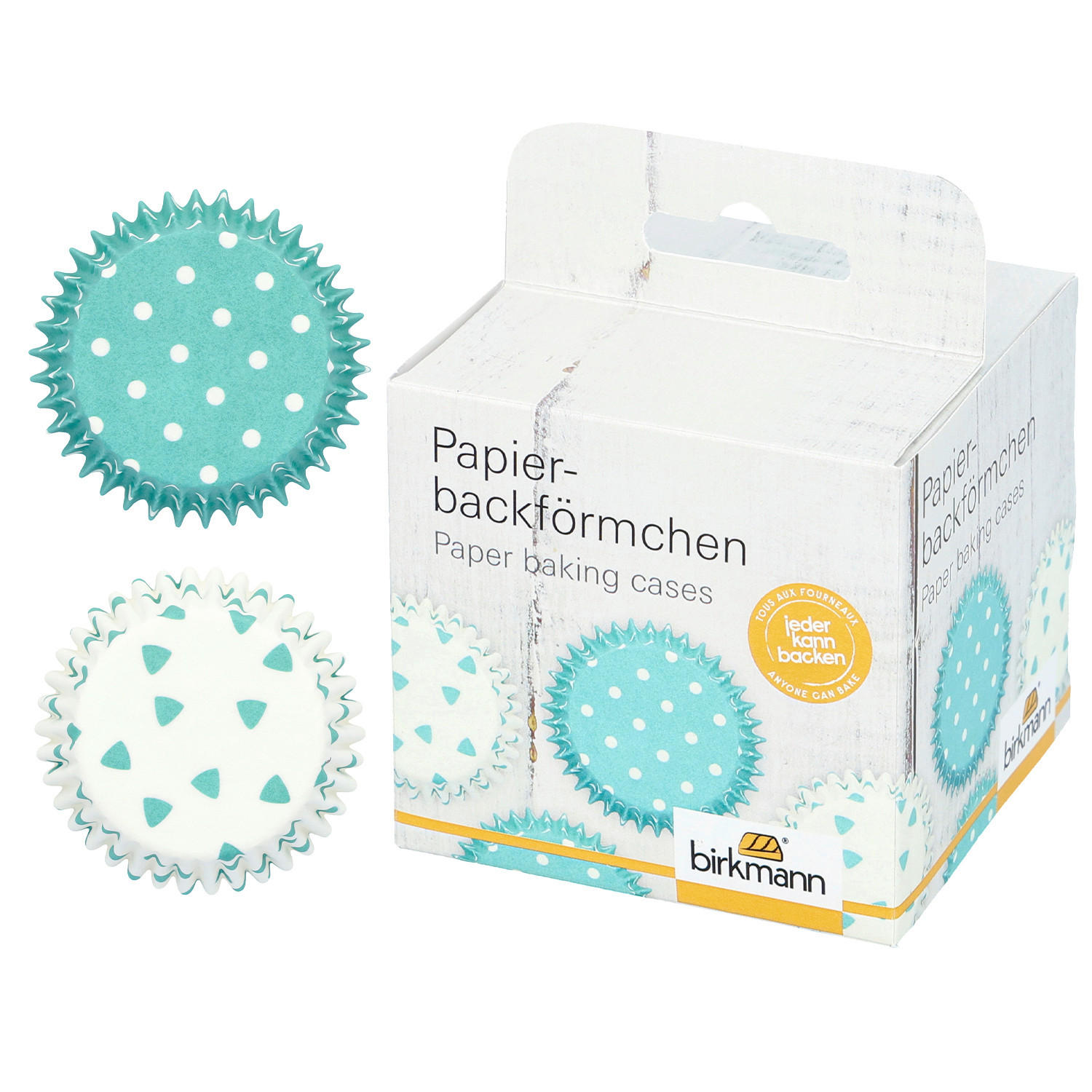 PAPIERFÖRMCHEN  - Blau/Weiß, Basics, Papier (7/3,2/7cm) - Birkmann