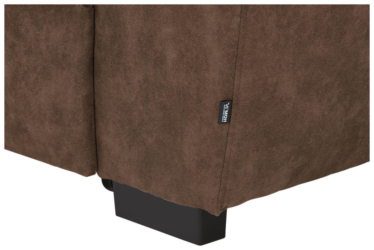 ECKSOFA Braun Lederlook  - Schwarz/Braun, Design, Kunststoff/Textil (230/263cm) - Hom`in