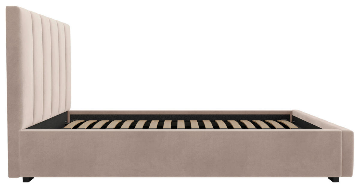 POLSTERBETT Lattenrost, Bettkasten 200/200 cm  in Beige  - Beige/Schwarz, Design, Holz/Kunststoff (200/200cm) - Boxxx