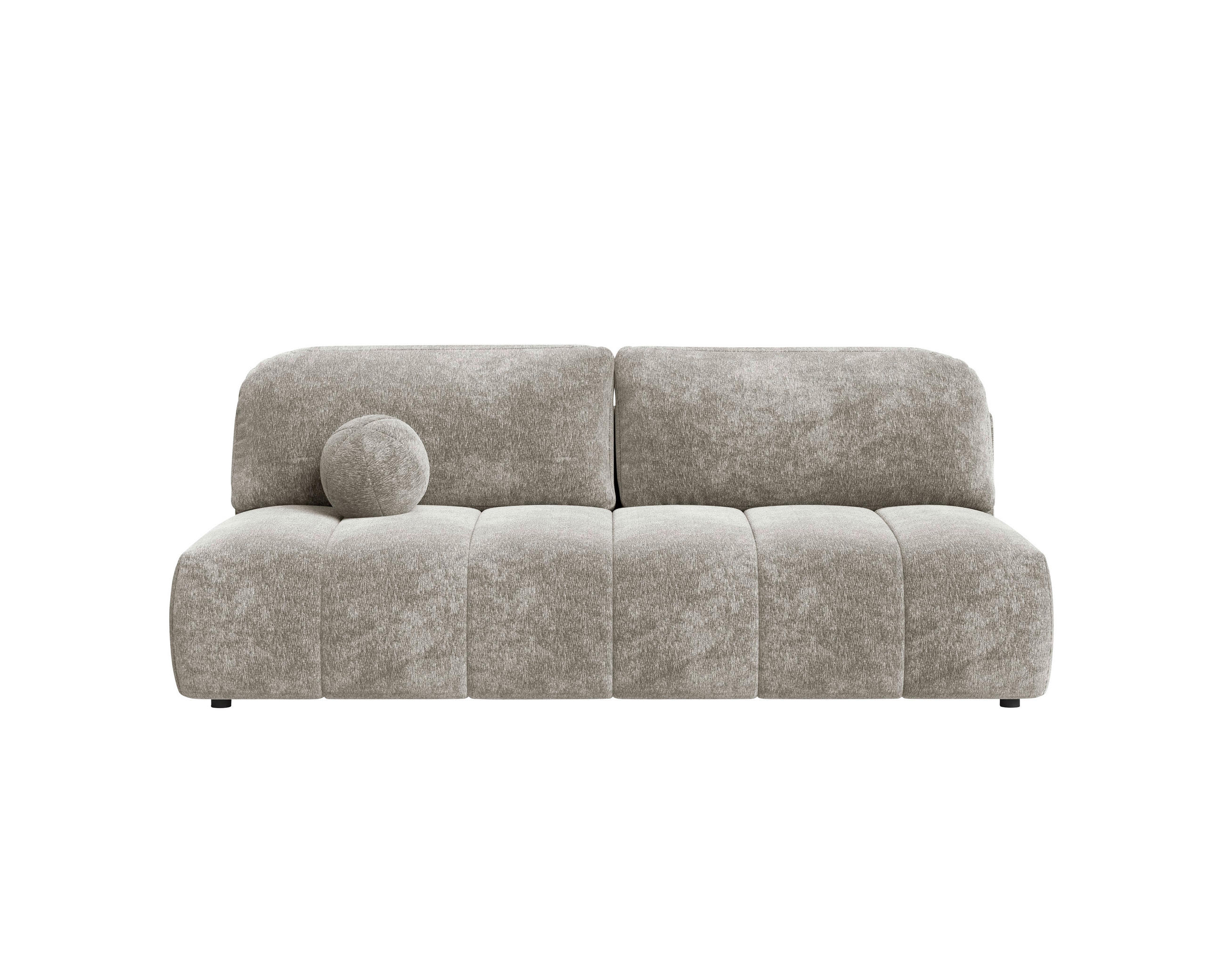SCHLAFSOFA  in Chenille Graubraun  - Graubraun/Schwarz, MODERN, Kunststoff/Textil (210/88/104cm) - Milino