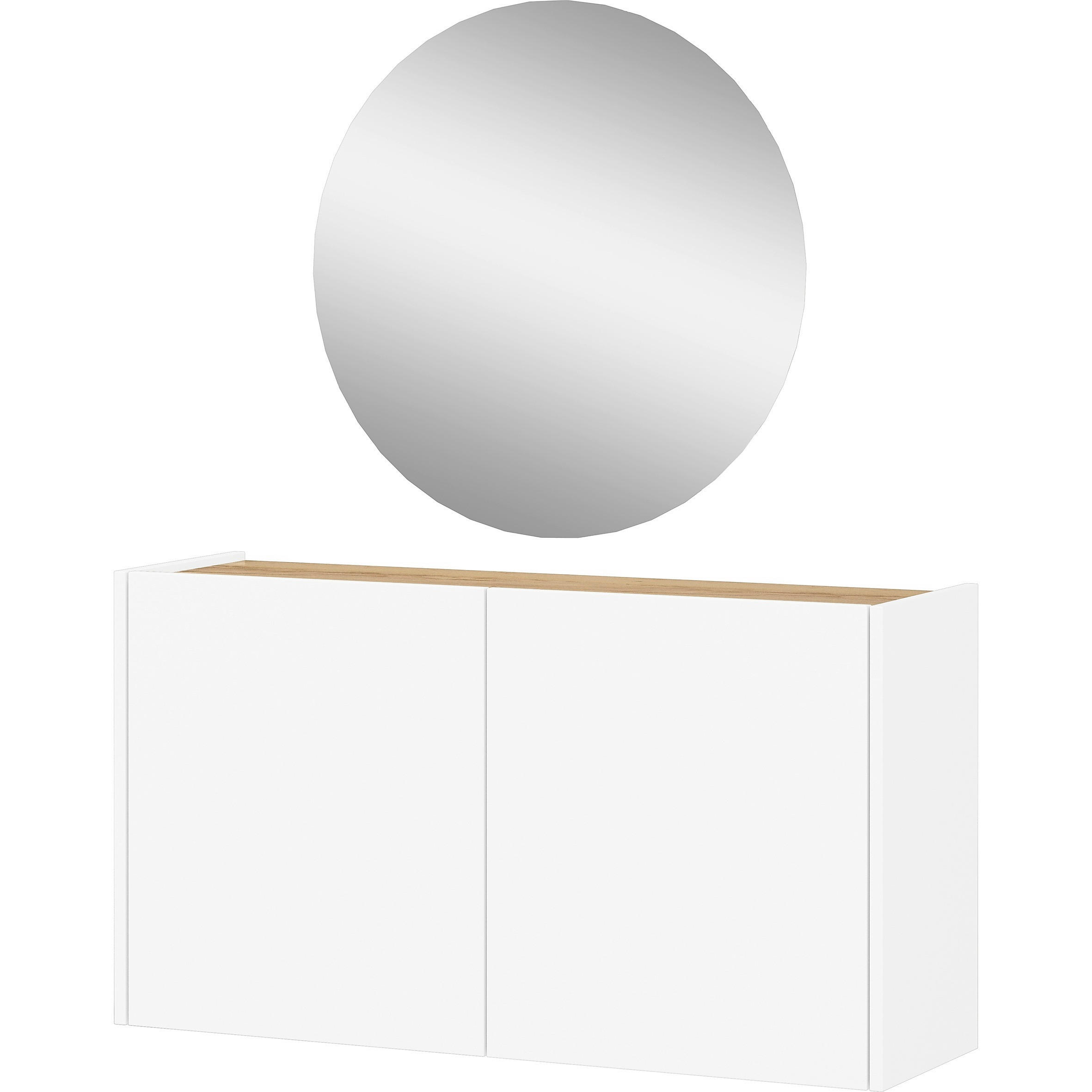 GARDEROBE 2-teilig  in 93/200/29 cm  - Eichefarben/Weiß, Design, Holzwerkstoff (93/200/29cm)