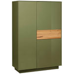 HIGHBOARD Triest Triest Eichefarben, Olivgrün  101/150/42 cm  - Eichefarben/Olivgrün, Design, Glas/Holz (101/150/42cm) - Novel