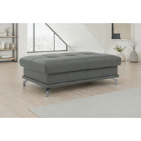 HOCKER COSTELLO E Echtleder Anthrazit  - Anthrazit/Schwarz, Basics, Leder/Metall (133/47/72cm) - Sit & More